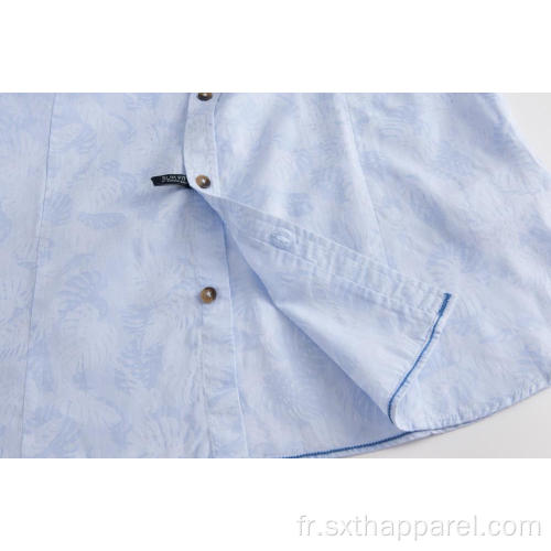 Chemise en coton à manches courtes imprimée antistatique pour hommes